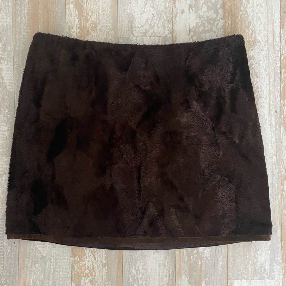 Laundry🧸Brown Faux Fur Mini Skirt | Sz 6